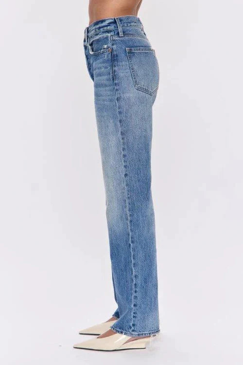 Cassie High Rise Straight - Serpentine Wash