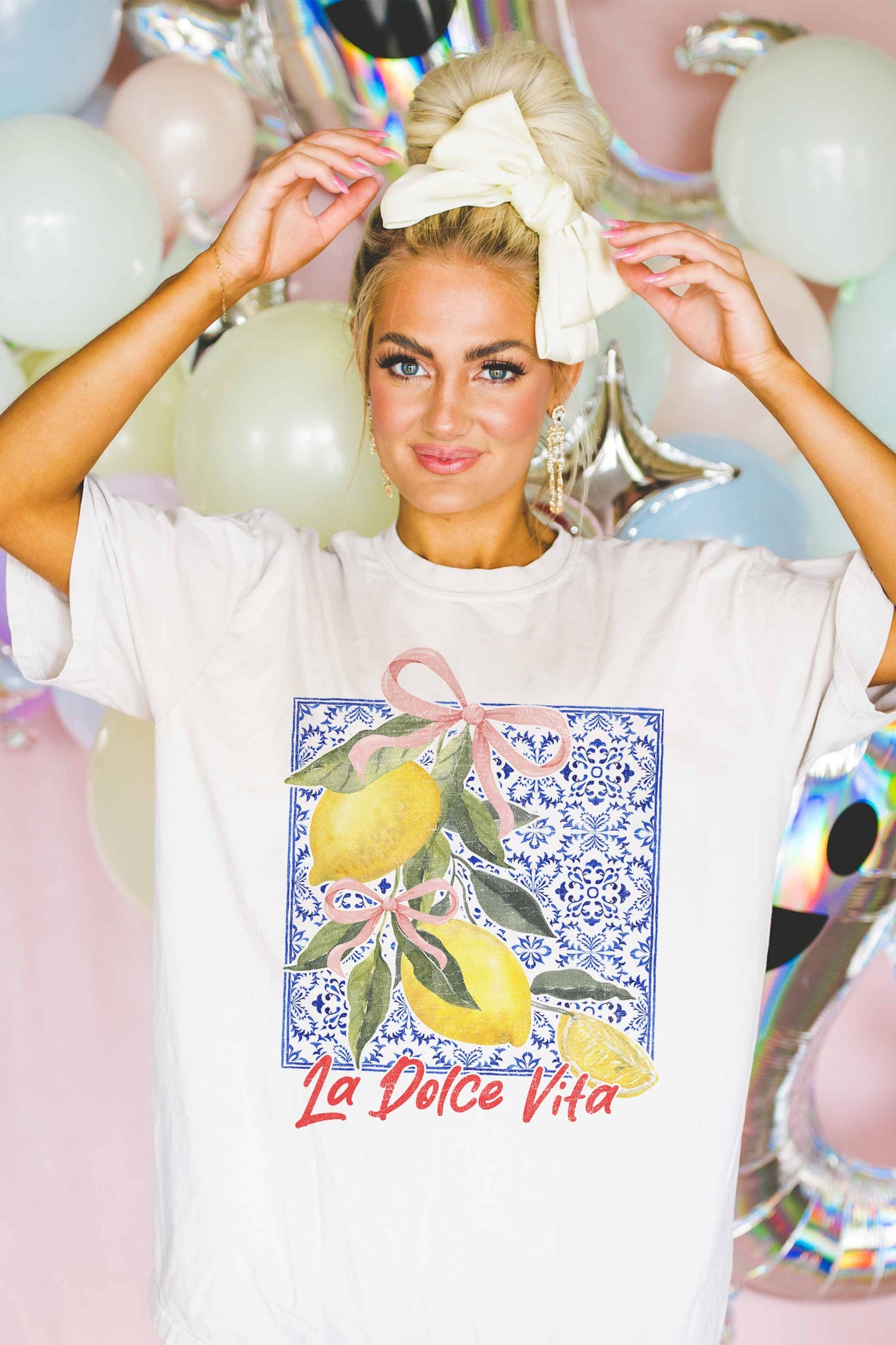 La Dolce Vita Graphic Tee. La dolce vita graphic tee with lemons. lemon graphic tee