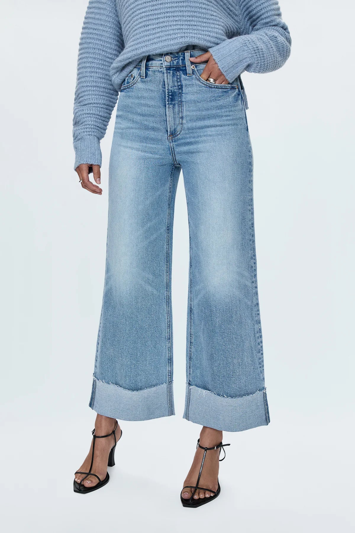 Lana High Rise Wide Leg Jean - Snowcat