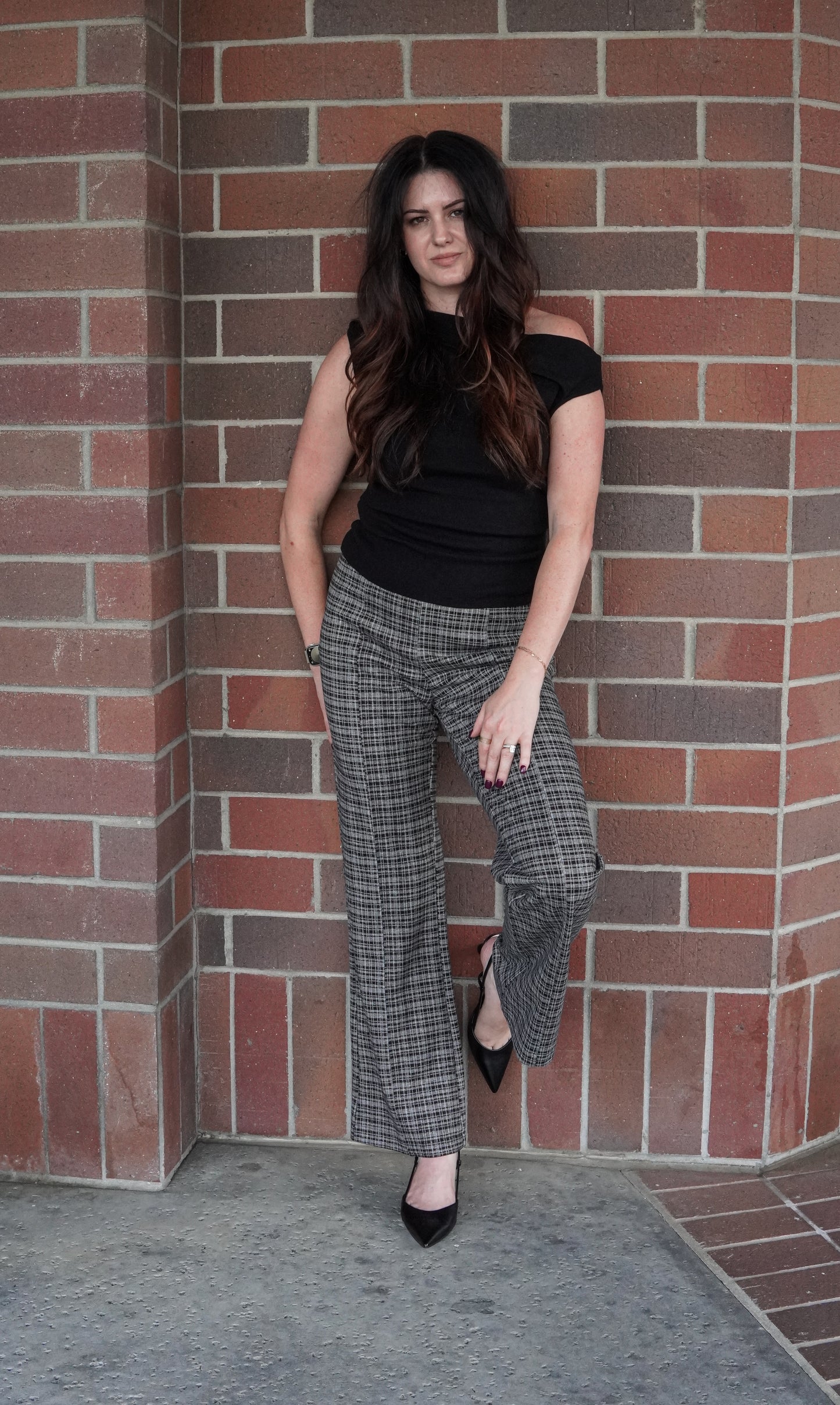 Gianna Jacquard Check Pant