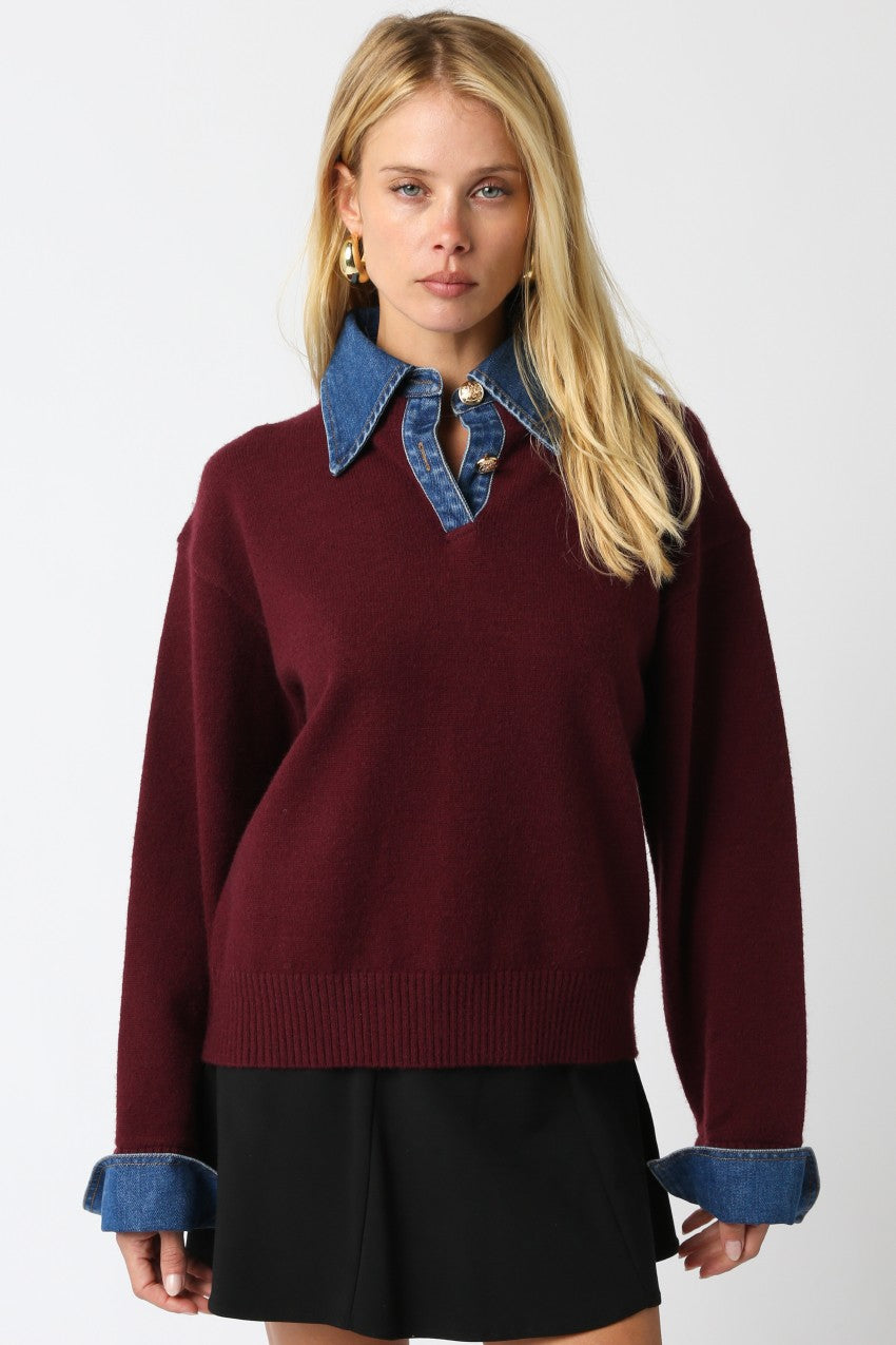 Triana Denim Knit Top