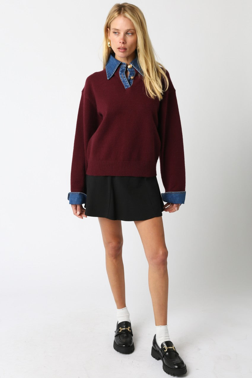 Triana Denim Knit Top