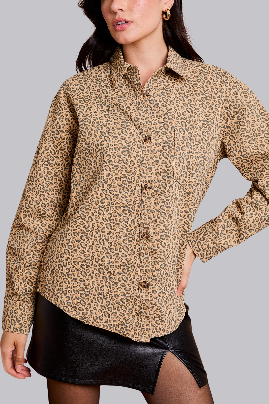 Nellie Leopard Twill Shirt