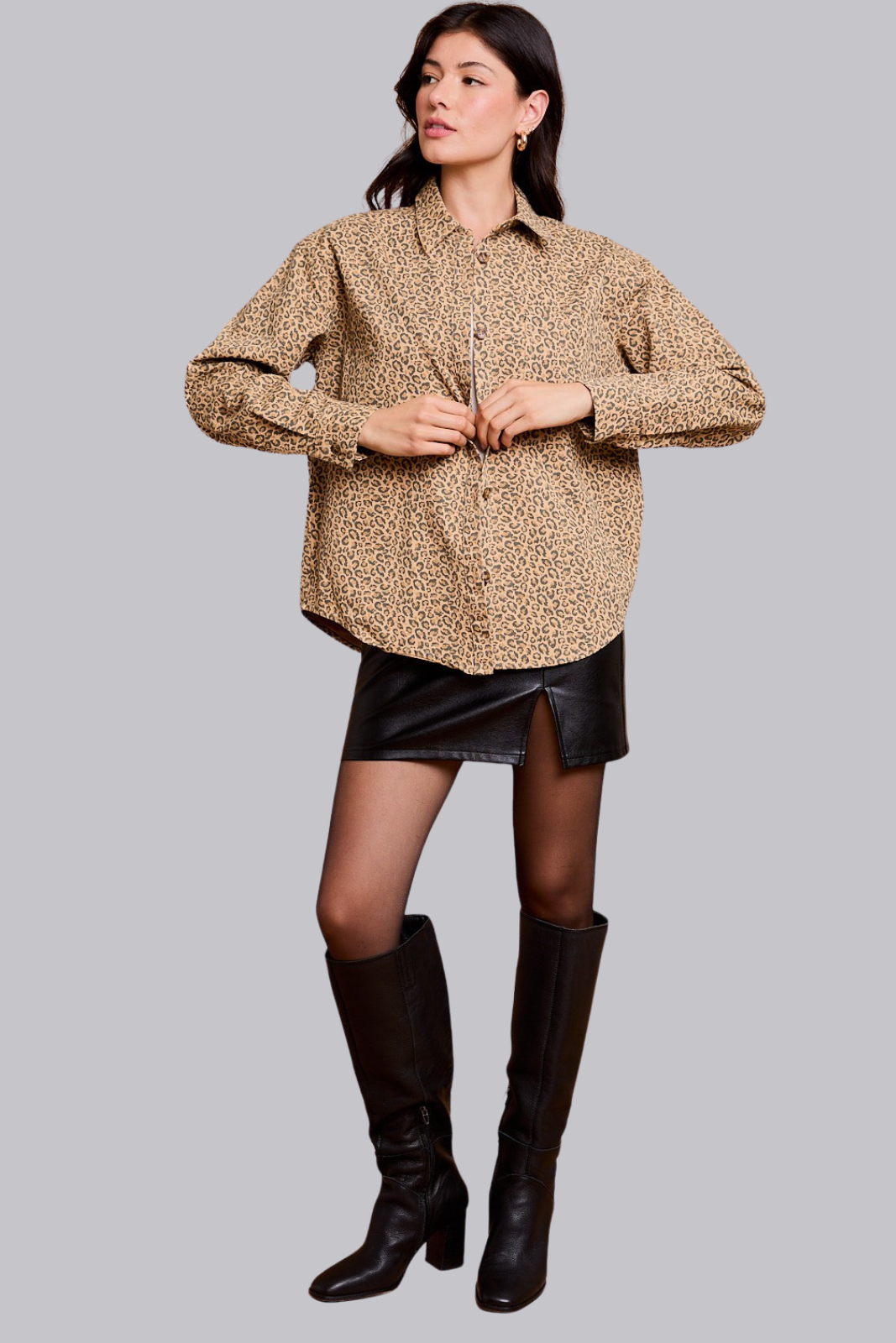 Nellie Leopard Twill Shirt