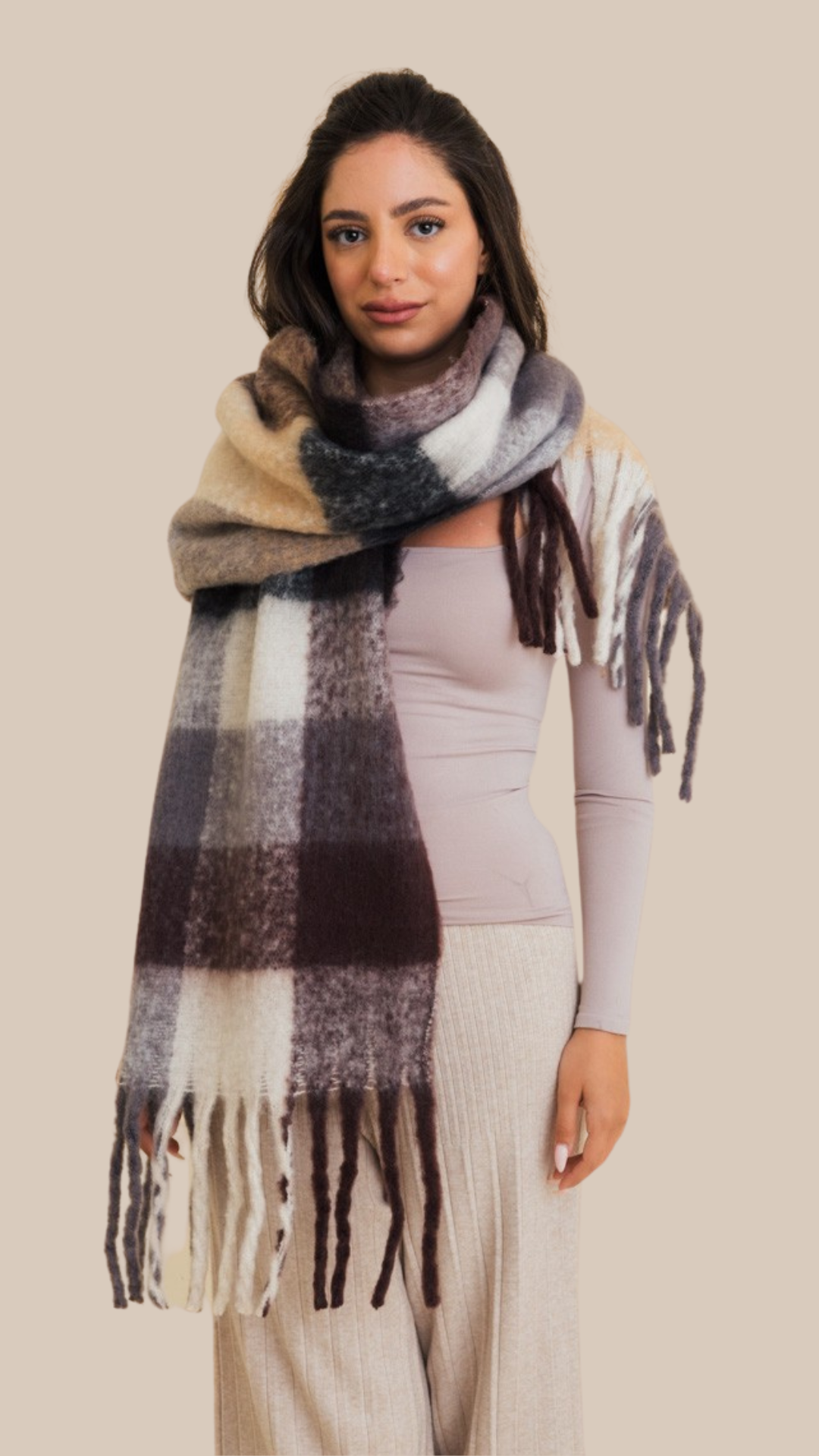 Cozy Oversized Fringe Scarf