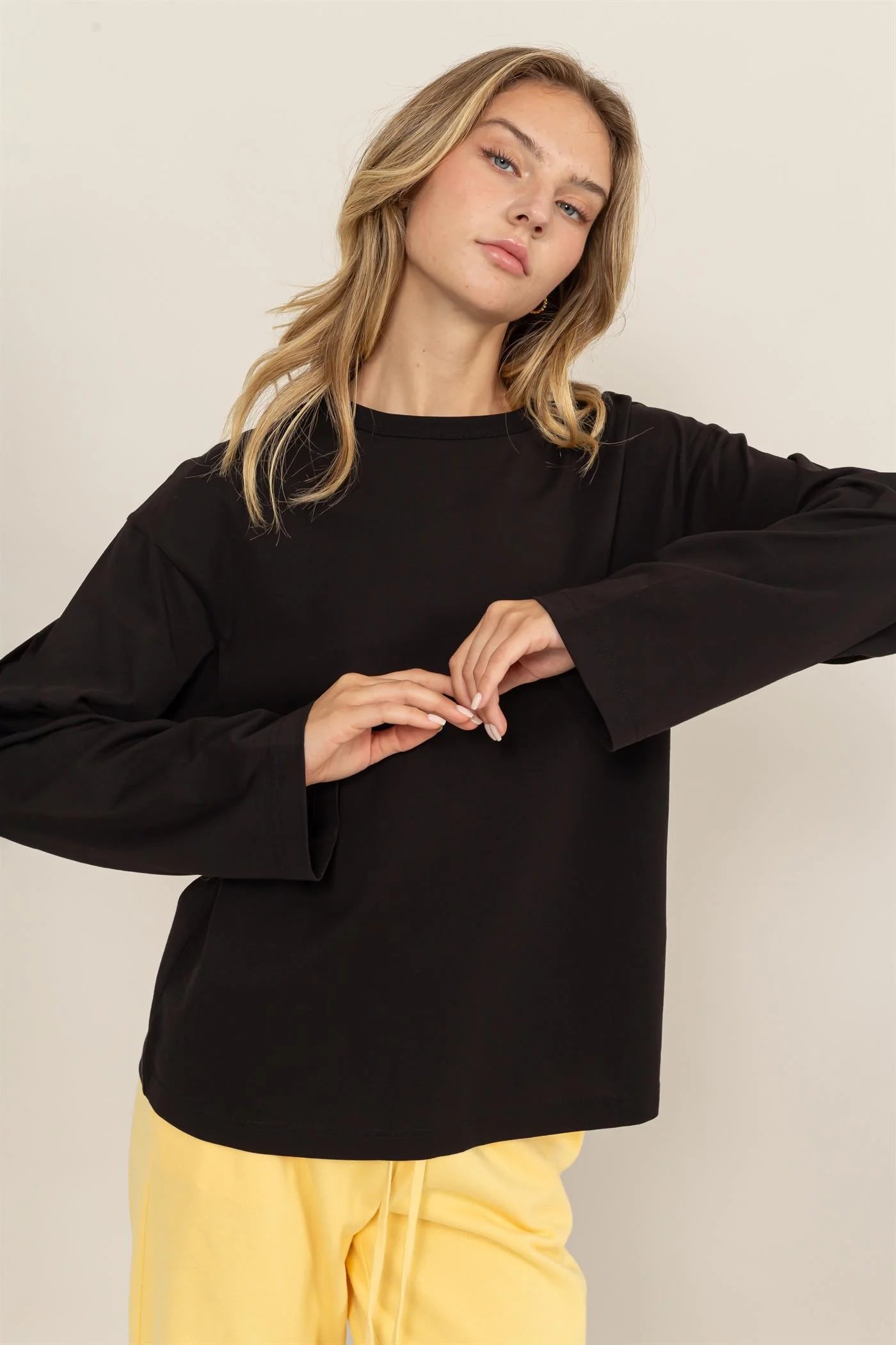 Black Cassie Crew Neck