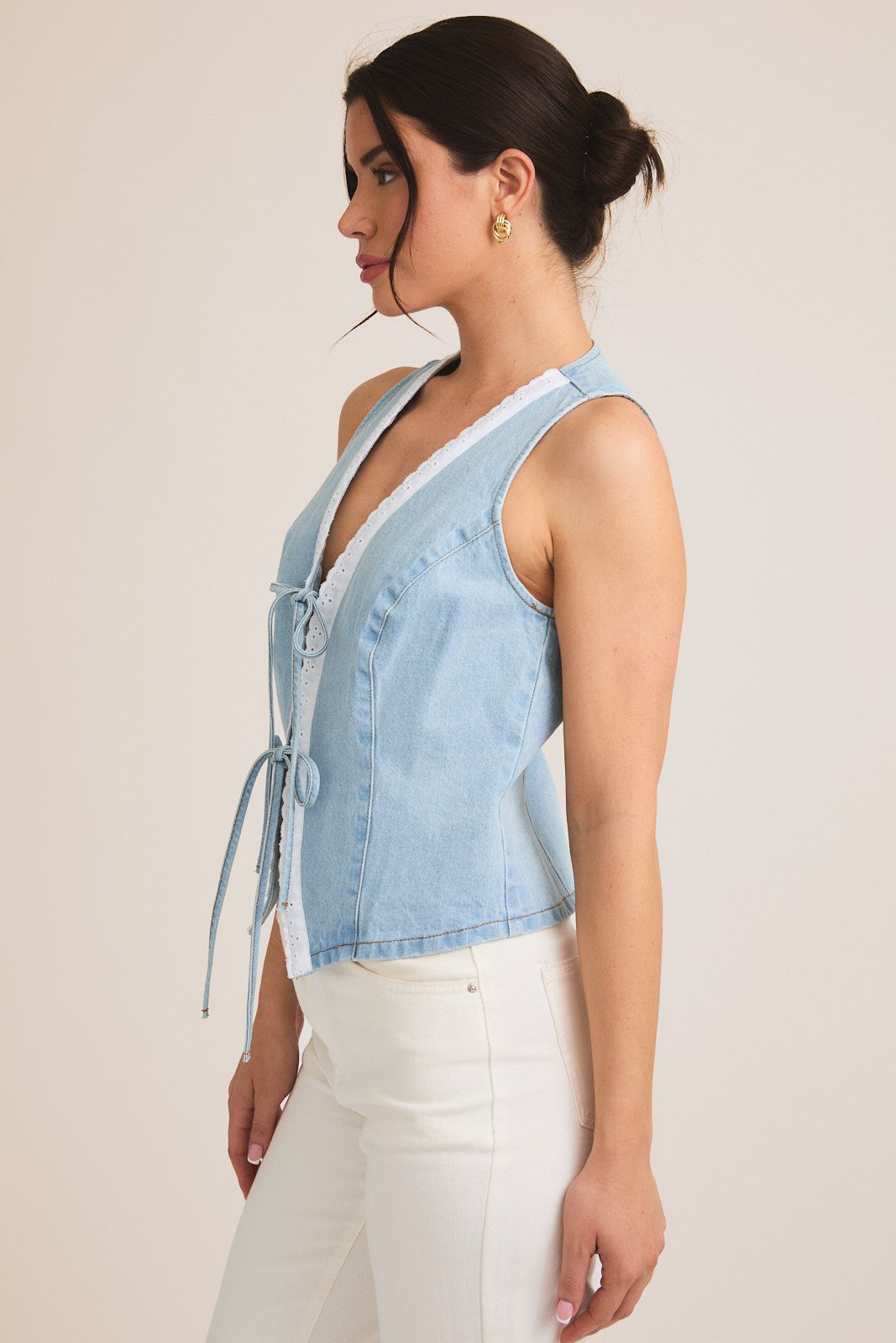 Dylan Denim & Lace Vest