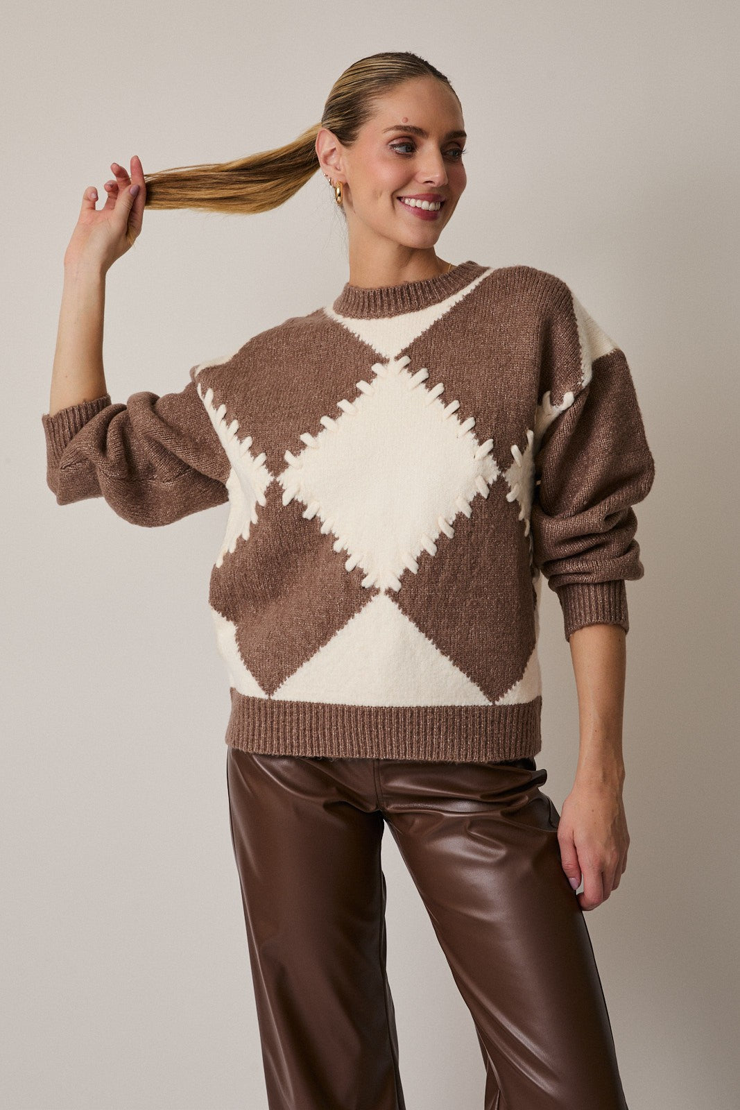 Brynn Argyle Sweater